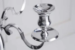 Kerzenständer MODERN BAROCK 120cm silber 5-armig Lüster Aluminium poliert Kerzenhalter