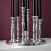 Kerzenständer MODERN BAROCK 30cm 9-flammig silber Aluminium poliert Kerzenhalter Deko-Platte