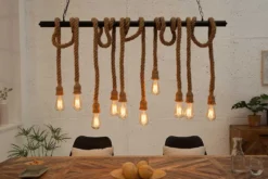 Maritime Hängeleuchte SEVEN SEAS II 120cm Seil Lampe mit 10 Leuchten