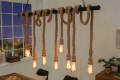 Maritime Hängeleuchte SEVEN SEAS II 120cm Seil Lampe mit 10 Leuchten