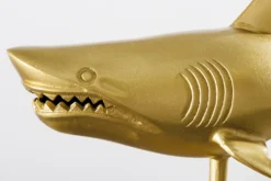 Maritime Skulptur HAI 68cm gold handmade Metall Design Haifisch