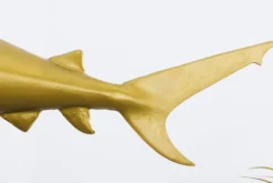 Maritime Skulptur HAI 103cm gold handmade Metall Design Haifisch