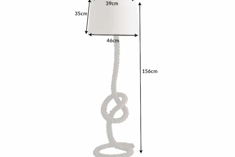 Maritime Stehlampe SEVEN SEAS 158cm Seil-Stehleuchte Leinenschirm