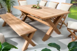Massive Gartenbank EMPIRE TEAK 180cm Sitzbank Teakholz wetterfest
