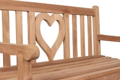 Massive Gartenbank EMPIRE TEAK Herz 120cm natur Teakholz
