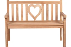 Massive Gartenbank EMPIRE TEAK Herz 120cm natur Teakholz