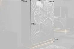 Massiver Barschrank SCORPION 141cm schwarz Mangoholz mit 3D Schnitzereien