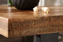 Massiver Bartisch IRON CRAFT 120cm natur Mangoholz Stehtisch Industrial Design