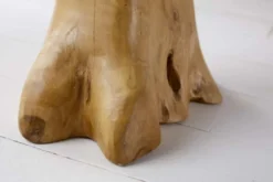 Massiver Beistelltisch ROOT 60cm Teakholz mit Jahresringen