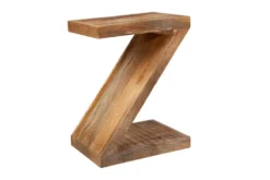 Massiver Beistelltisch Z 45cm Mangoholz Z-Form in Handarbeit gefertigt