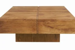Massiver Couchtisch BOLT 70cm braun Mangoholz honey finish handmade