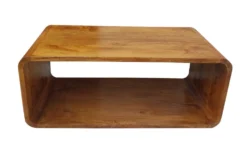 Massiver Couchtisch CUBUS 100cm braun honey finish Mangoholz handmade