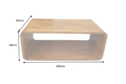 Massiver Couchtisch CUBUS 100cm braun honey finish Mangoholz handmade