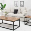 Massiver Couchtisch INFINITY HOME 100cm Mangoholz Industrial Design