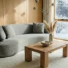 Massiver Couchtisch MAKASSAR 100cm natur Mangoholz cream finish einzigartige Maserung