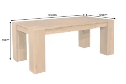 Massiver Couchtisch MAKASSAR 100cm natur Mangoholz cream finish einzigartige Maserung