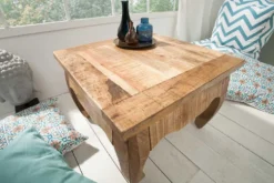 Massiver Couchtisch OPIUM ANTIQUE 60cm natur Mangoholz Beistelltisch