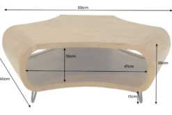 Massiver Couchtisch ORGANIC LIVING 90cm braun honey finish Akazienholz mit Stauraum