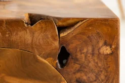 Massiver Couchtisch SQUARE 90cm Teakholz Würfel Handarbeit