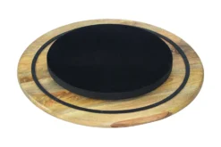 Massiver Drehteller SERVANT 50cm natur Mangoholz drehbare Servierplatte rund