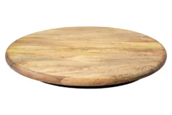 Massiver Drehteller SERVANT 50cm natur Mangoholz drehbare Servierplatte rund