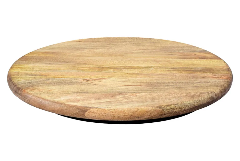Massiver Drehteller SERVANT 50cm natur Mangoholz drehbare Servierplatte rund