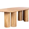 Massiver Esstisch ART DECO 240cm natur Mangoholz mit Säulenfüßen