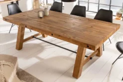 Massiver Esstisch FINCA 200cm vintage braun recyceltes Pinienholz Industrial Design