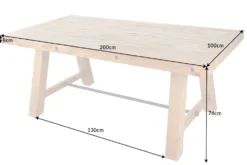 Massiver Esstisch FINCA 200cm vintage braun recyceltes Pinienholz Industrial Design