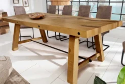 Massiver Esstisch FINCA 240cm vintage braun recyceltes Pinienholz Industrial Design