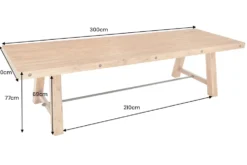 Massiver Esstisch FINCA 300cm vintage braun recyceltes Pinienholz