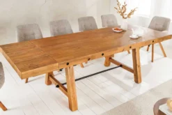 Massiver Esstisch FINCA 165-240cm vintage braun verlängerbar recyceltes Pinienholz