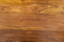 Massiver Esstisch GALAXIE 240cm natur Sheeshamholz oval Sterngestell schwarz
