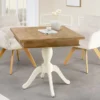 Massiver Esstisch HAMPTONS 70cm hellbraun creme recycelte Pinie Bistrotisch