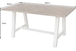 Massiver Esstisch HAMPTONS 165cm hellbraun creme Pinienholz