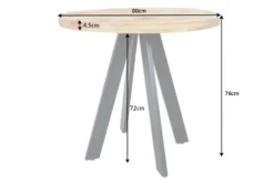 Massiver Esstisch IRON CRAFT 80cm rund natur Mangoholz