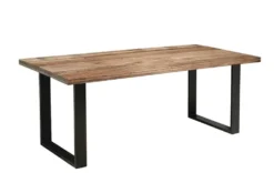 Massiver Esstisch IRON CRAFT 160cm natur Mangoholz Eisen Kufengestell Industrial Design