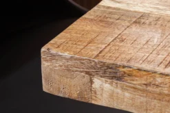Massiver Esstisch IRON CRAFT 120cm Mangoholz schwarzes Eisengestell Kufe Industrial Design