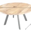 Massiver Esstisch IRON CRAFT 140cm natur rund Mangoholz Metall Industrial Design