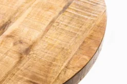 Massiver Esstisch IRON CRAFT 100cm rund natur Mangoholz schwarzes Metallgestell