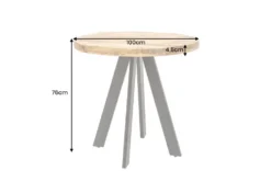 Massiver Esstisch IRON CRAFT 100cm rund natur Mangoholz schwarzes Metallgestell