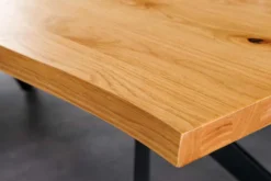 Massiver Esstisch LOFT 200cm natur Eichenholz schwarzes Eisengestell Industrial