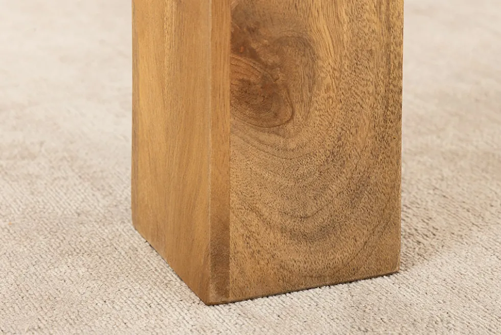 Massiver Esstisch MAKASSAR 160cm natur Mangoholz cream finish lackiert rechteckig