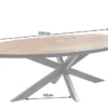 Massiver Esstisch MOUNTAIN SOUL 240cm rötlich grün schwarz oval Naturstein Eisen