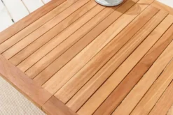 Massiver Gartenbeistelltisch EMPIRE TEAK 50cm natur Teakholz klappbar