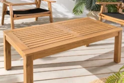Massiver Gartentisch BALI 100cm Akazienholz wetterfest Outdoor-Loungetisch