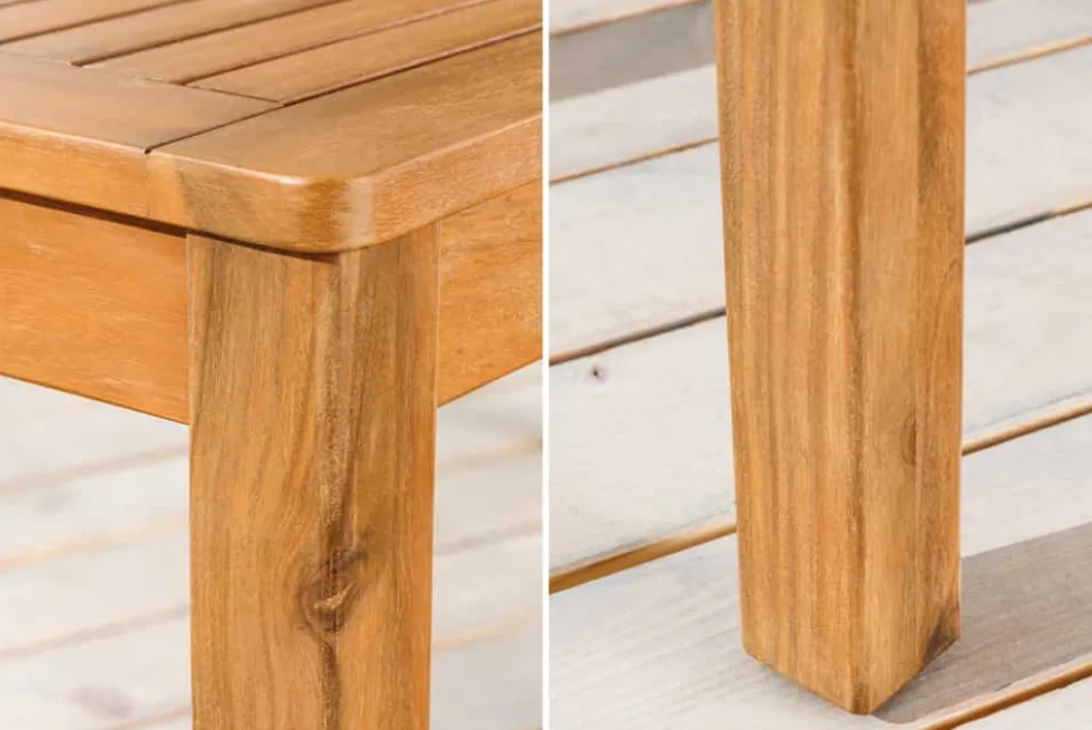 Massiver Gartentisch BALI 100cm Akazienholz wetterfest Outdoor-Loungetisch