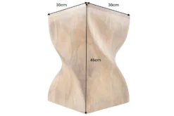 Massiver Hocker TWIST 45cm natur Mangoholz handmade Beistelltisch