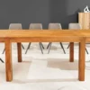 Massiver Holz Esstisch PURE 120-200cm natur honey finish Akazie mit Ansteckplatten
