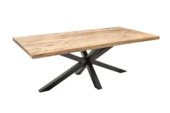 Massiver Industrial Esstisch GALAXIE 180cm Mangoholz sternenförmiges Gestell